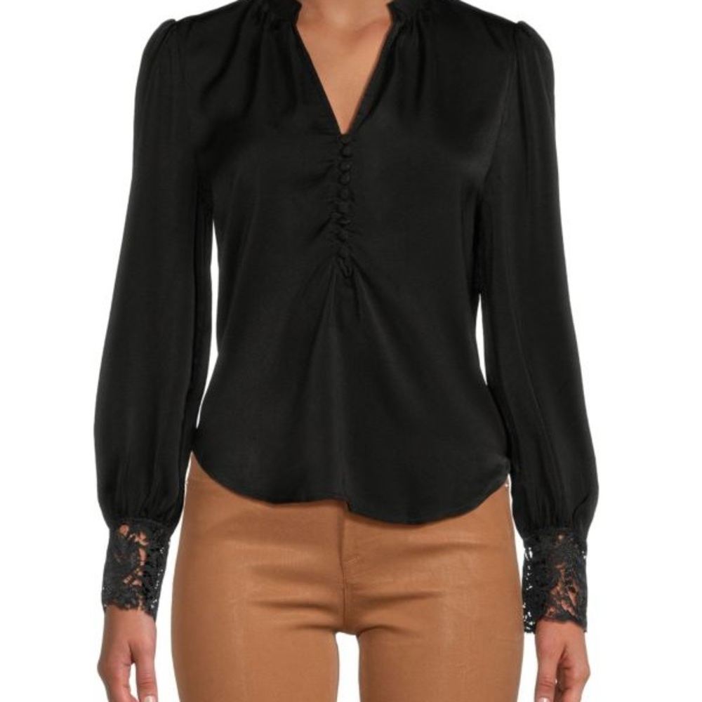 Heartloom Bellini Lace Trimmed Long-sleeved Top NWT XS - Picture 3 of 7